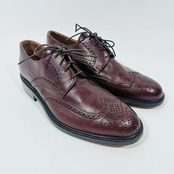 Pronto Uomo Firenze Men Size 10.5 Burgundy Leather Cap Toe Oxford Shoe Italy Pronto Uomo Firenze Mens 9 Brown Cap-toe | Mercari main image 4